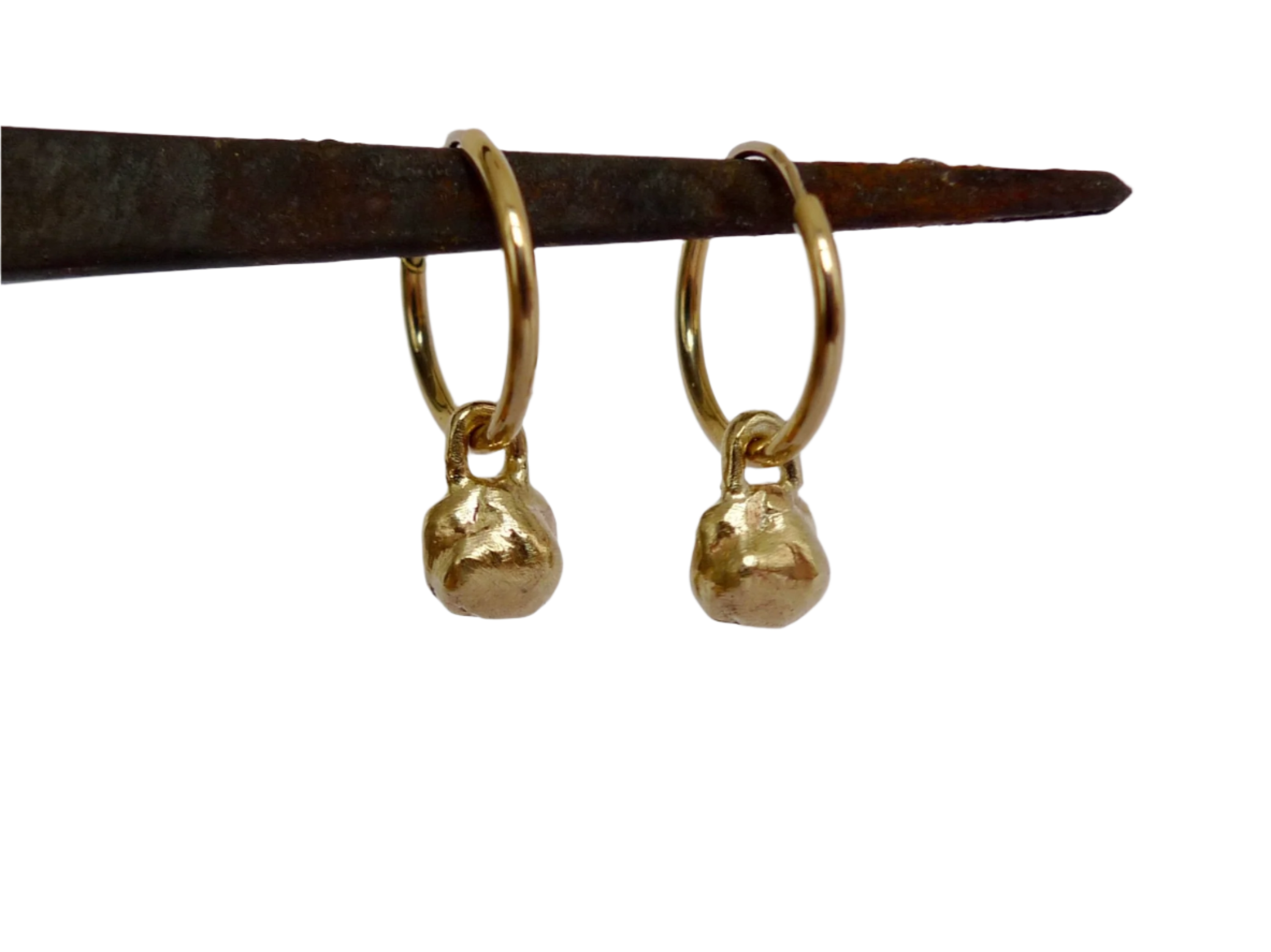 Dangling Nugget Hoops