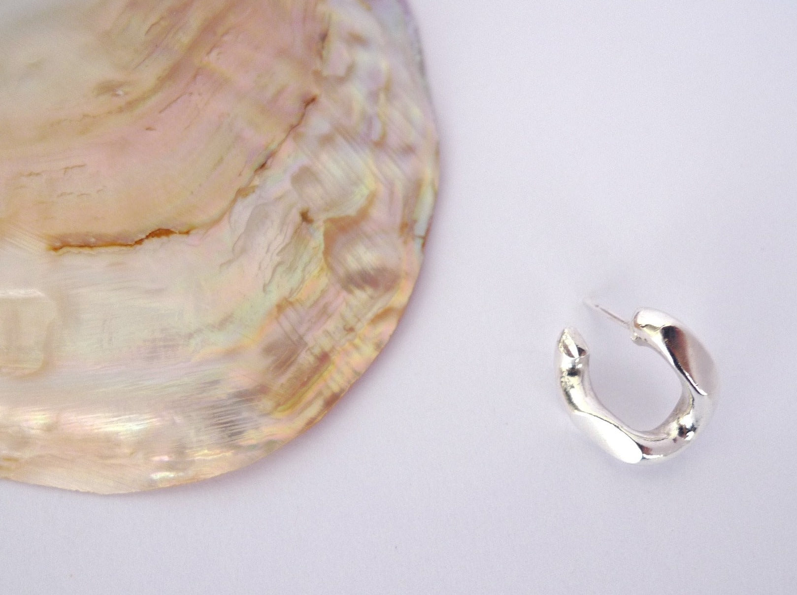 עגיל עוטף אוזן בצורת חוליה של שרשרת גורמט עיצוב מחוכם עגיל חישוק מיוחד בצורת חוליה שמנה מכסף אמיתי