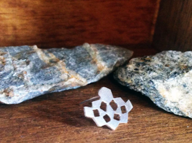 sterling silver stud earrings modern geometry design cutout fan stylish alternative handmade