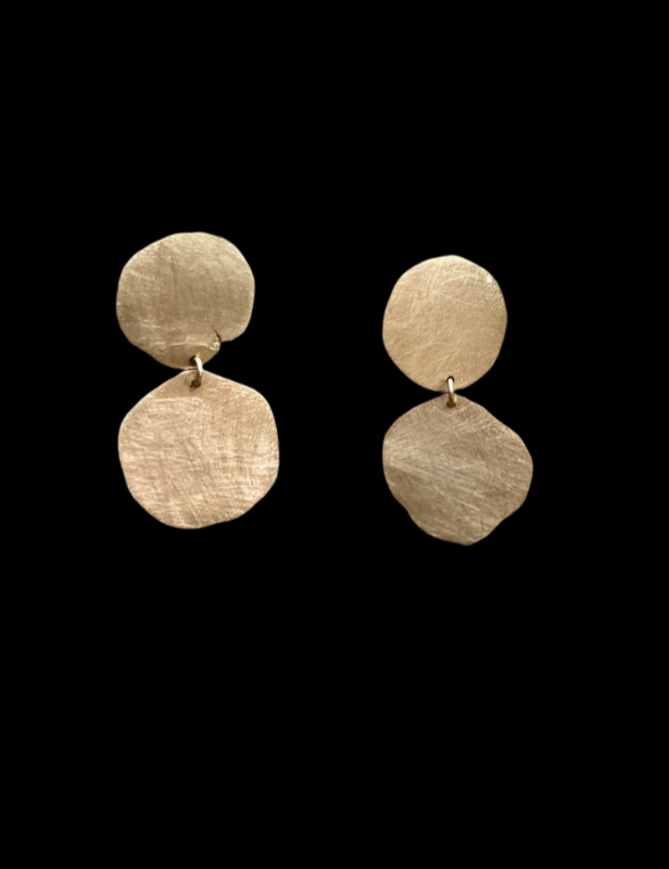 Organic Double Disc Earrings