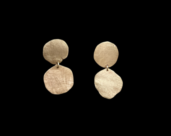 Organic Double Disc Earrings