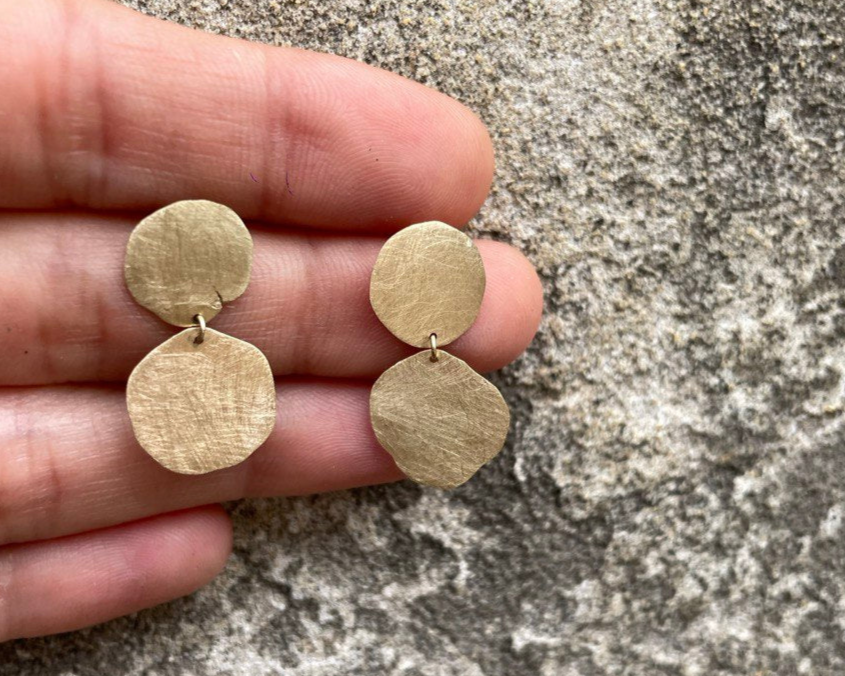 Organic Double Disc Earrings
