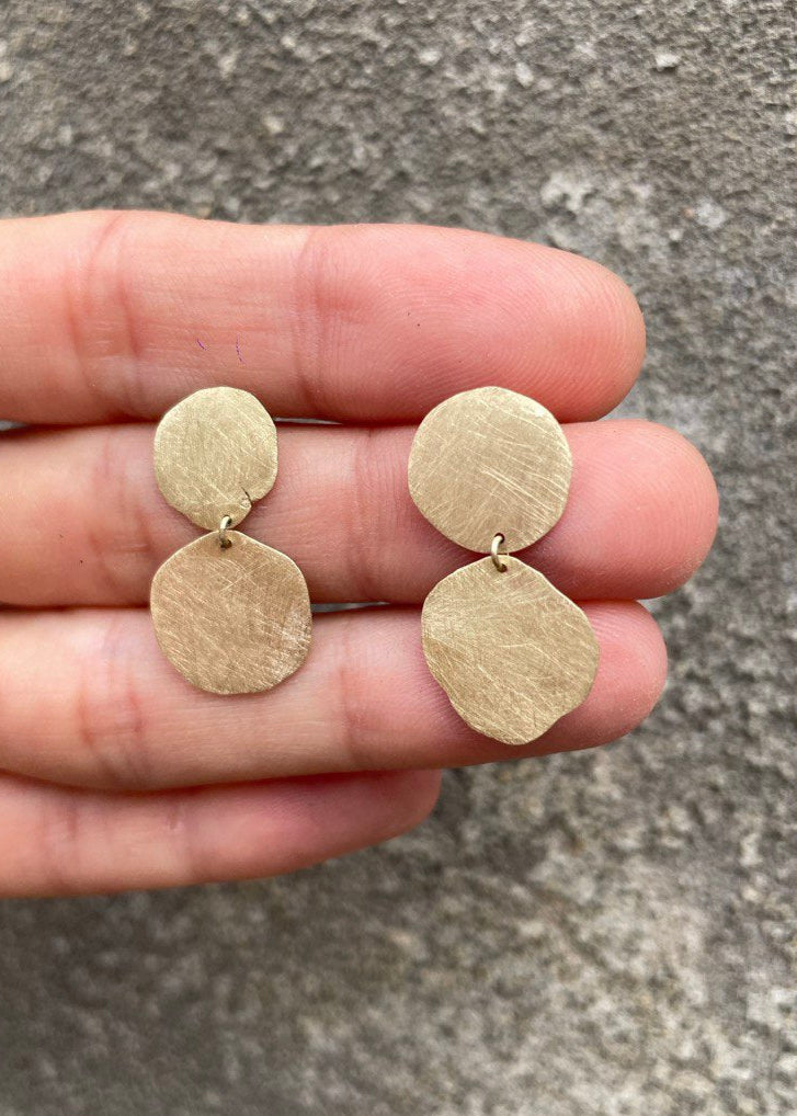 Organic Double Disc Earrings