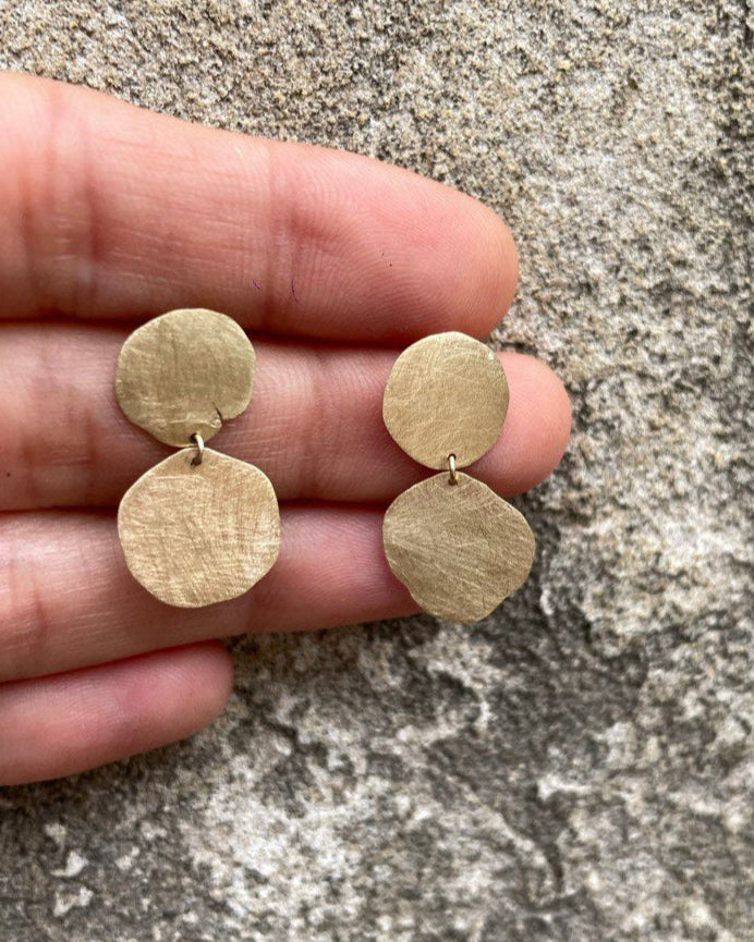 Organic Double Disc Earrings