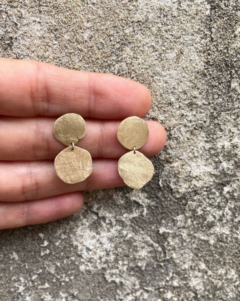Organic Double Disc Earrings