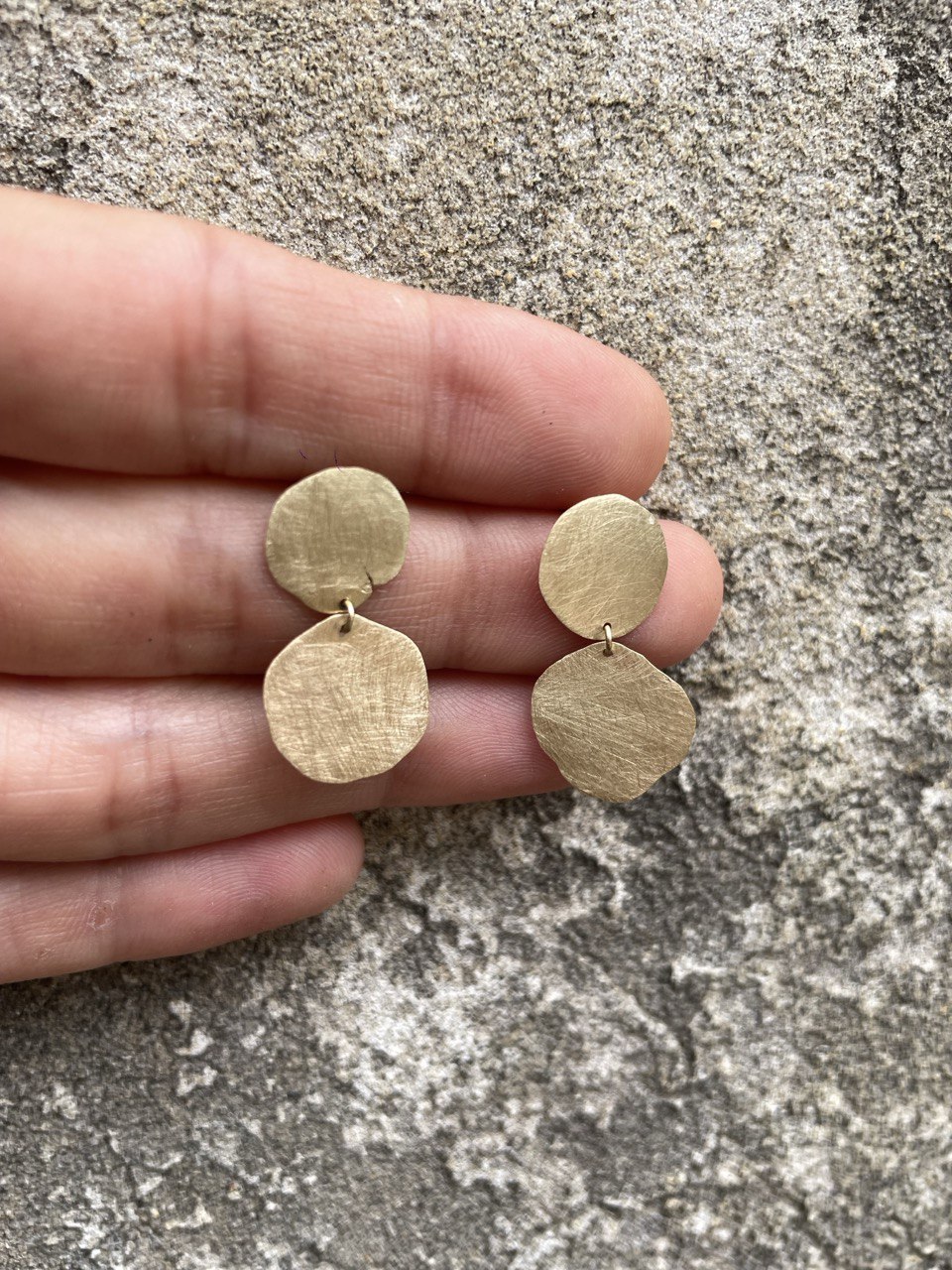 Organic Double Disc Earrings