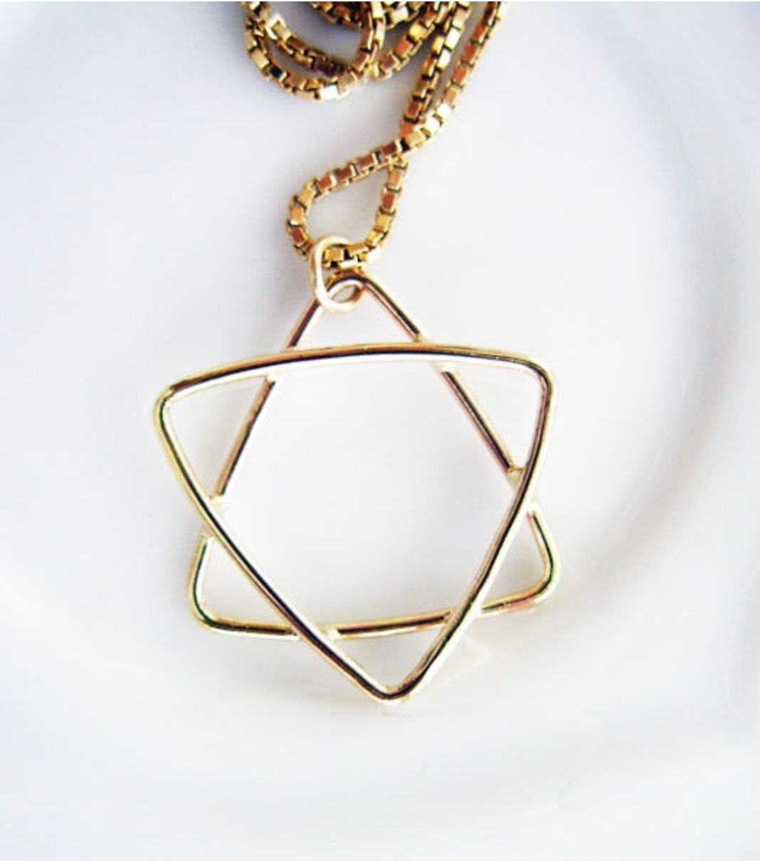 מגן דוד אורגני מעוגל בקצוות עבודת יד זהב אמיתי תכשיטים אונליין ישראל