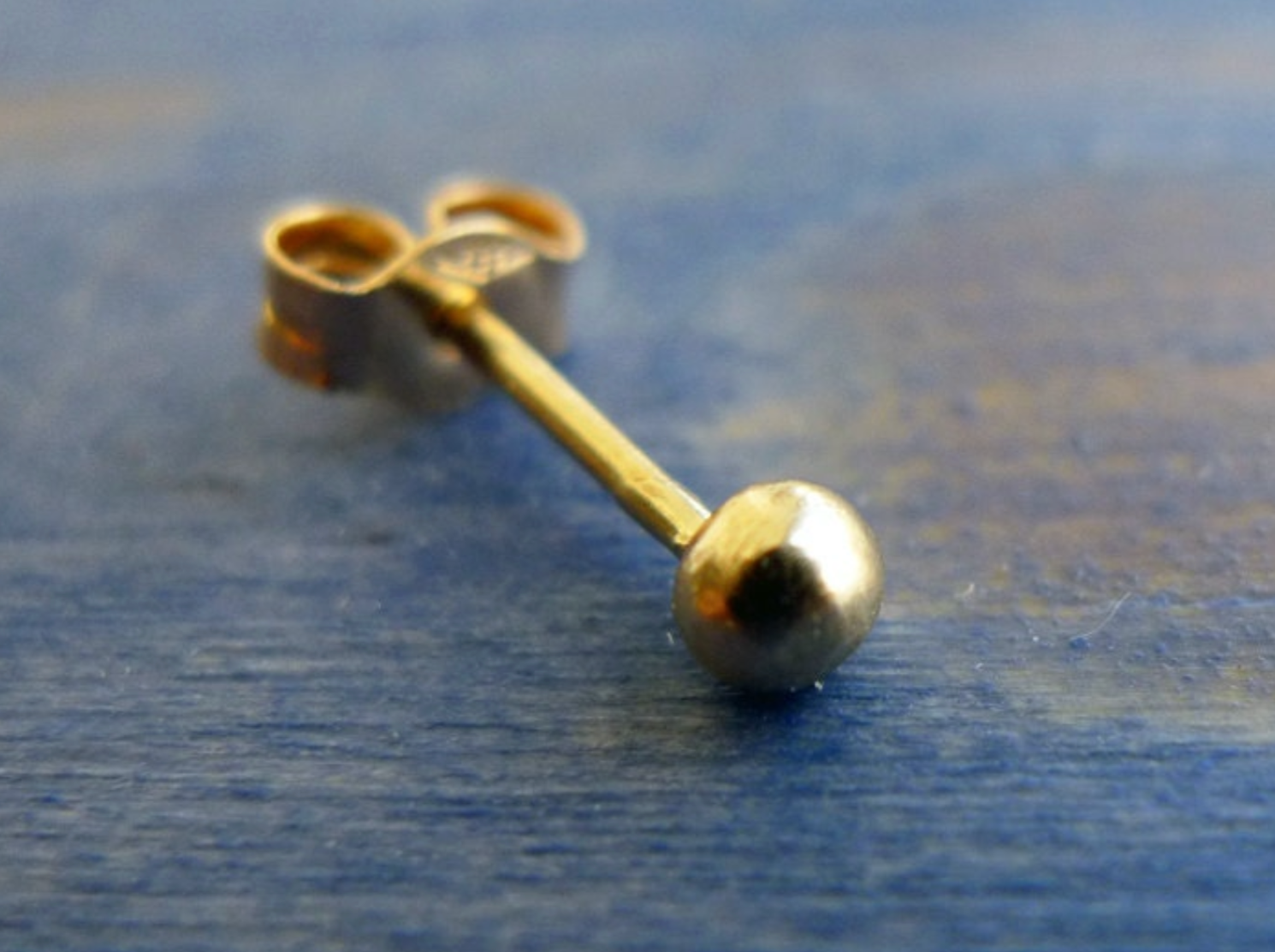 Tiny Gold Ball Earring