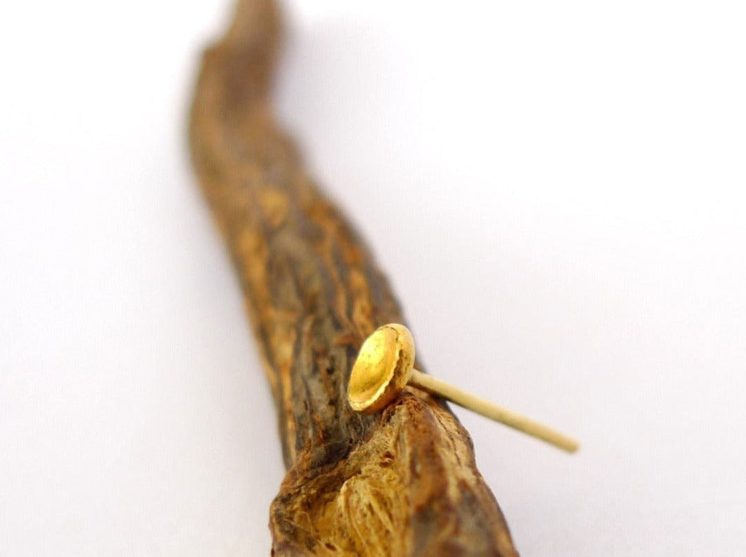 24K Gold Mini Bowl Stud