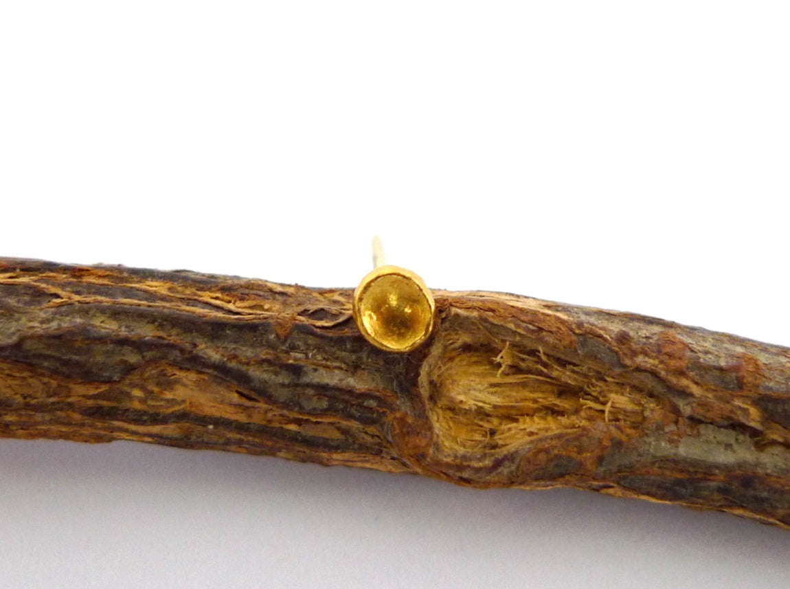 24K Gold Mini Bowl Stud