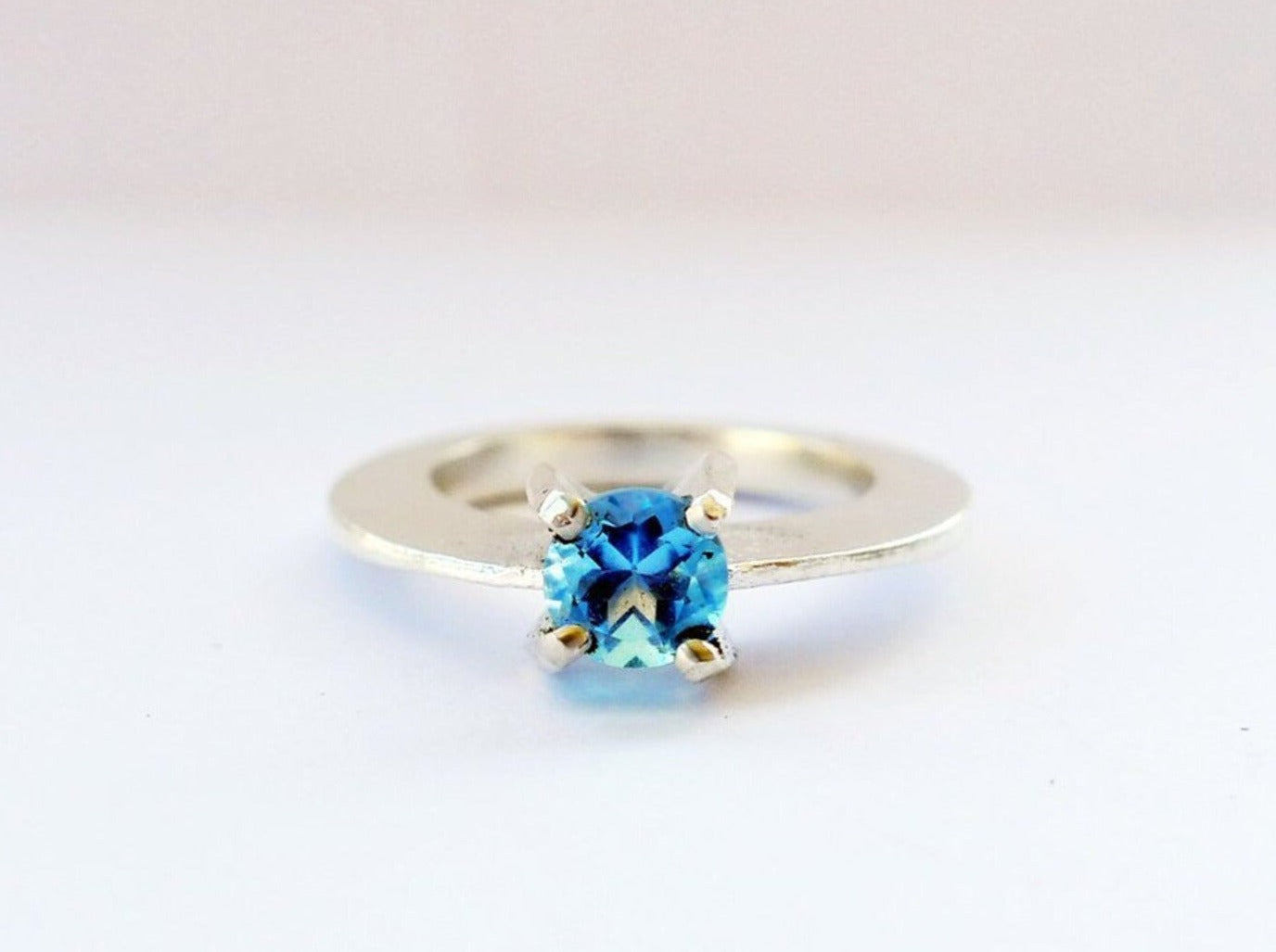 unique statement large solitaire ring sterling silver london blue topaz big gemstone engagement proposal anniversary ring