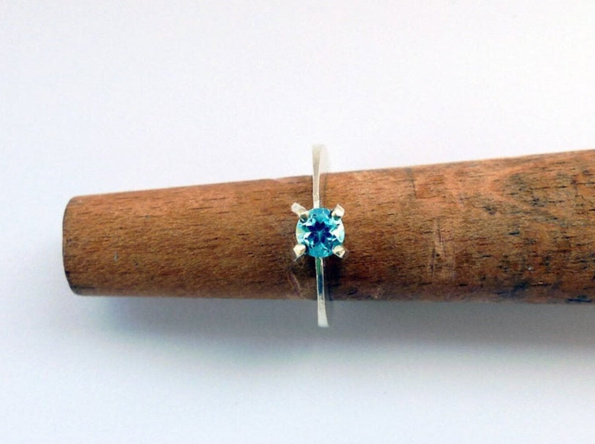Blue Topaz Solitaire