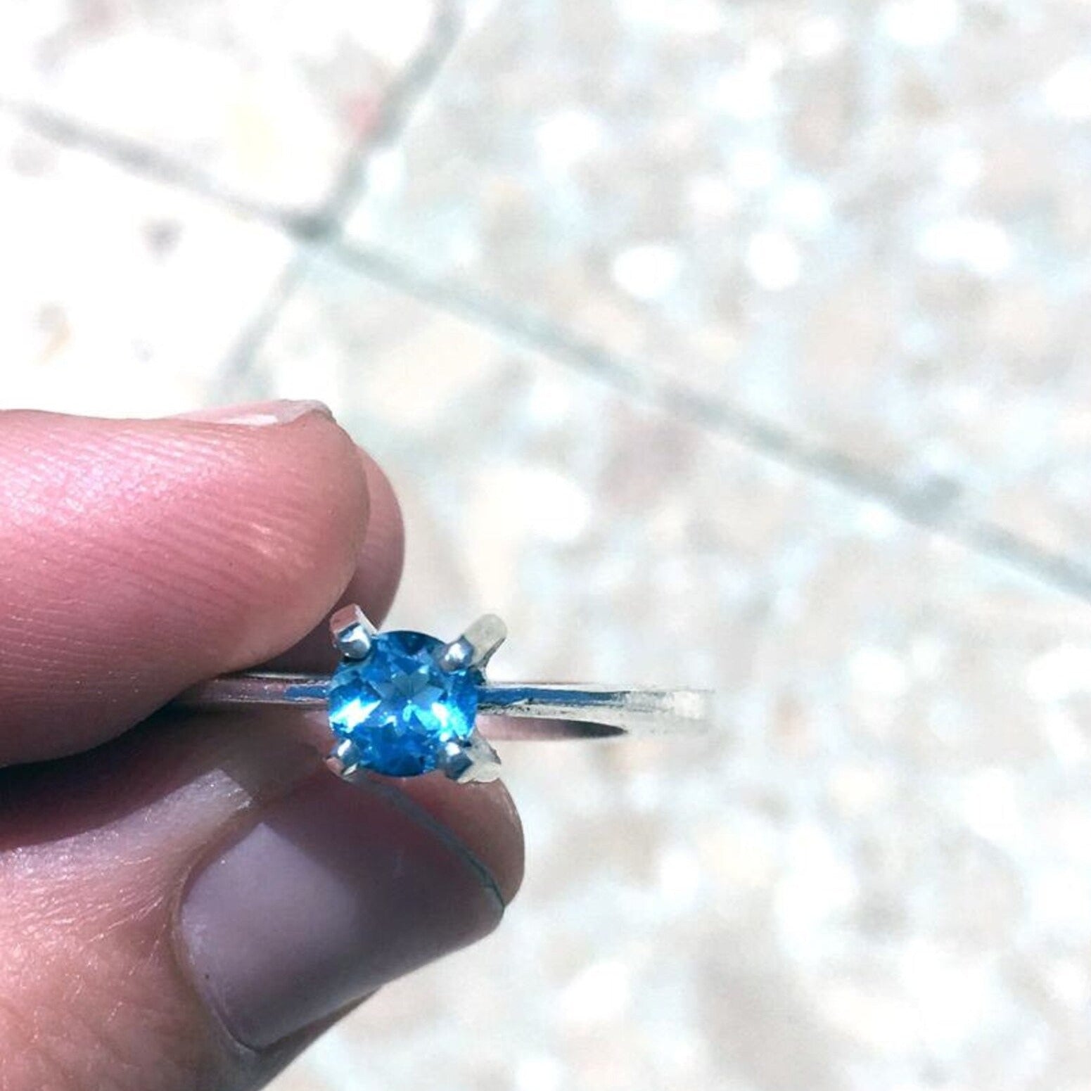 Blue Topaz Solitaire