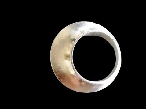 Unique heavy statement large asymmetrical sterling silver ring handmade crown shape non hollow band