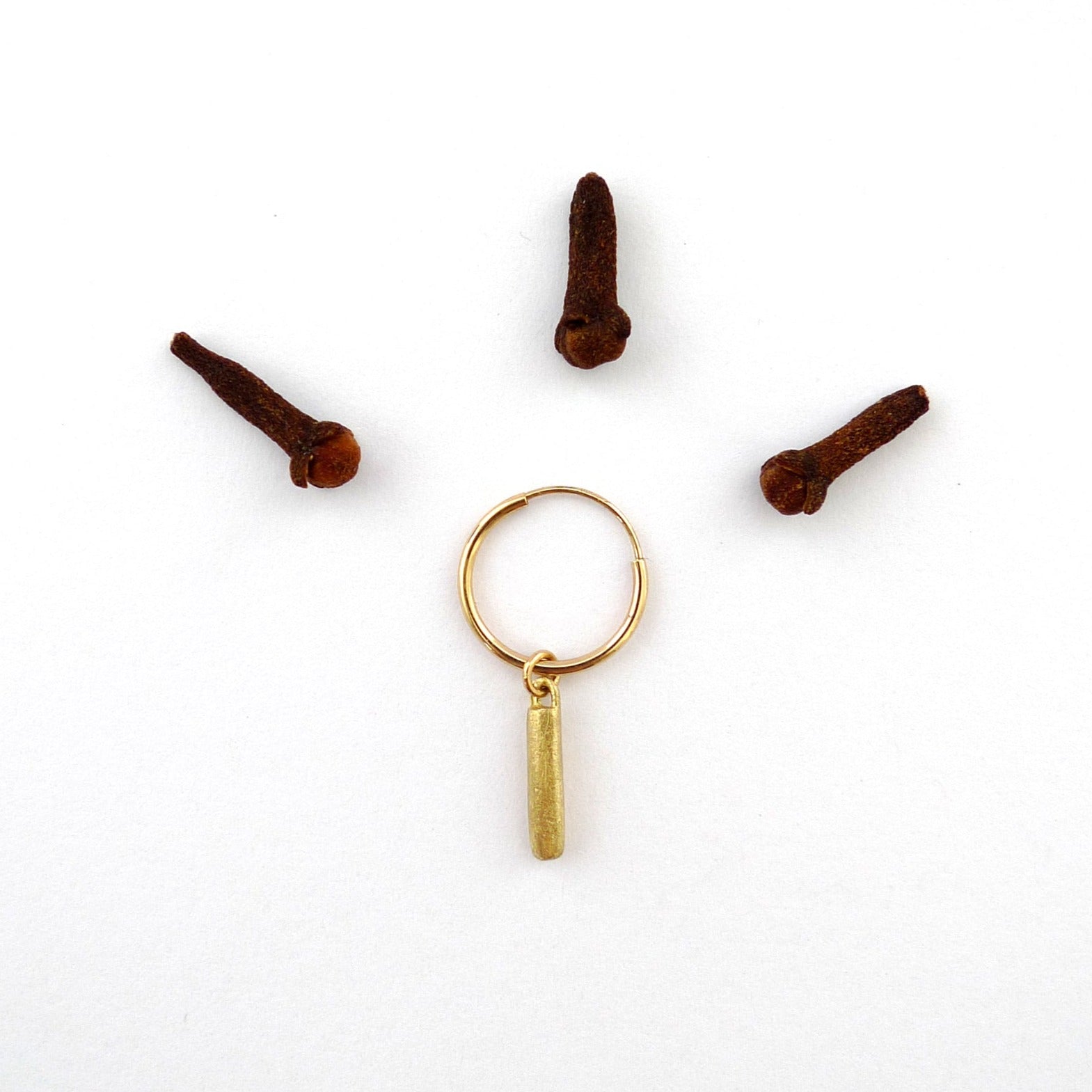 gold hoop with small bar