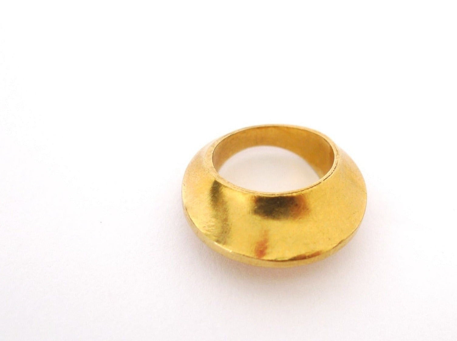 gold chunky big large ring 14k. statement recycled gold unique ring. wide chunky band. alternative wedding anniversary ring.