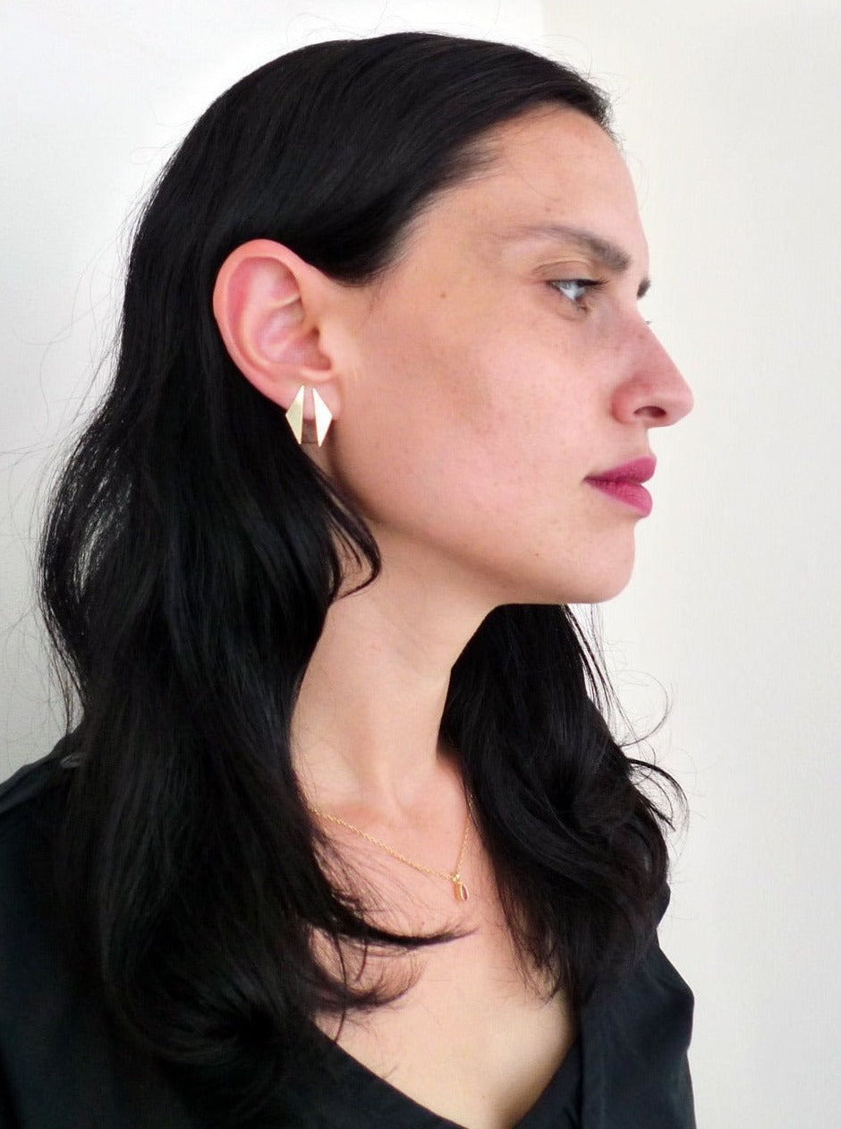 punk origami gold studs