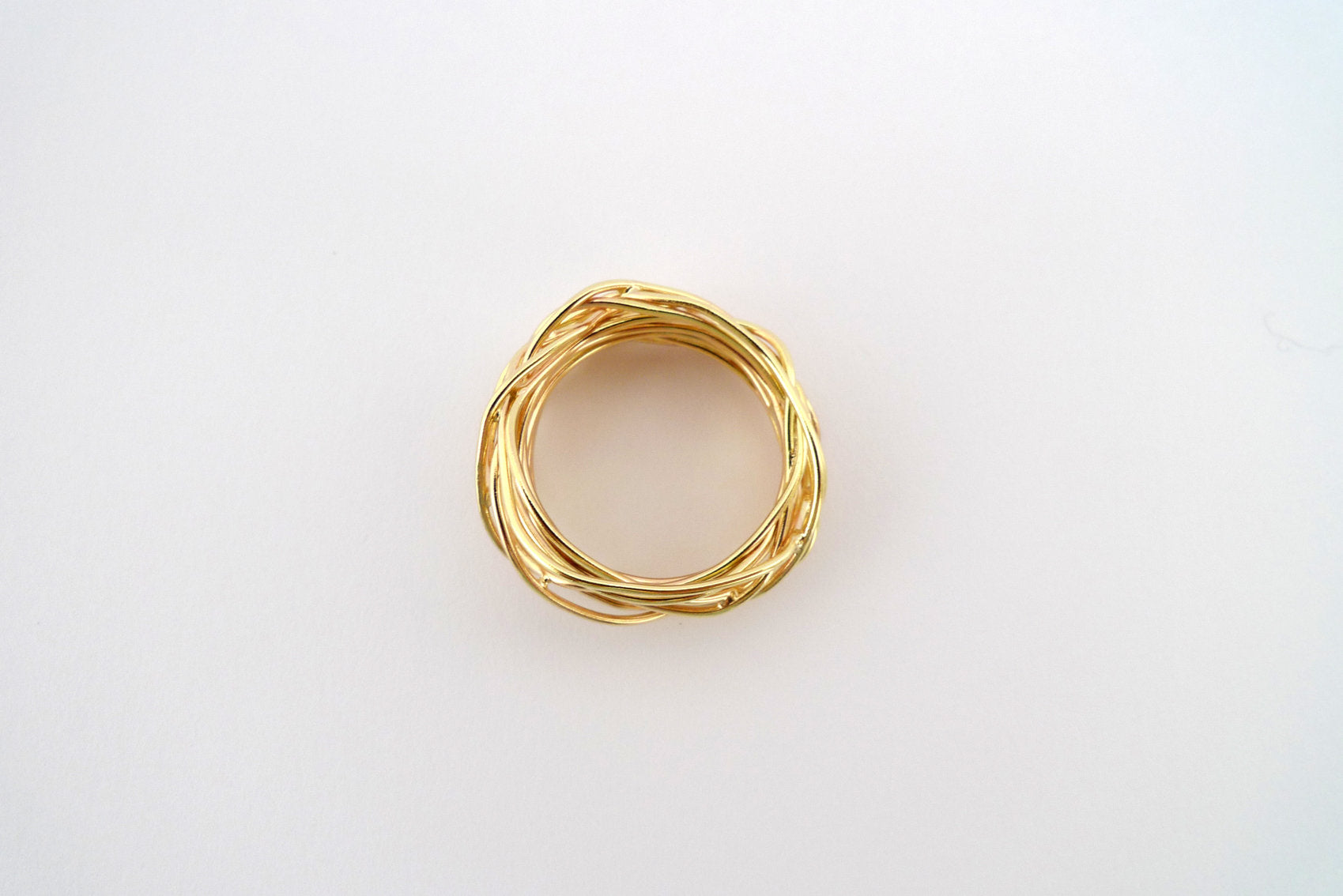 14k gold wire wrap coiled ring
