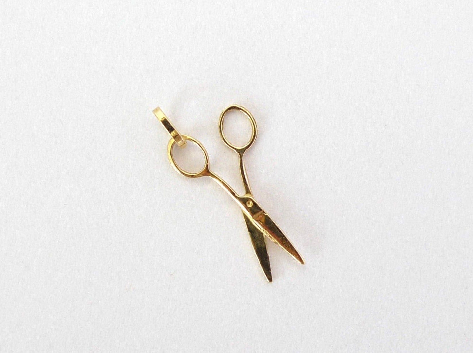 תכשיטים אונליין מעצבים תליון מספריים מזהב אמיתי 14 קרט מתנה לספר ספרית אוהבי תספורת תכשיטי כלים כלי עבודה