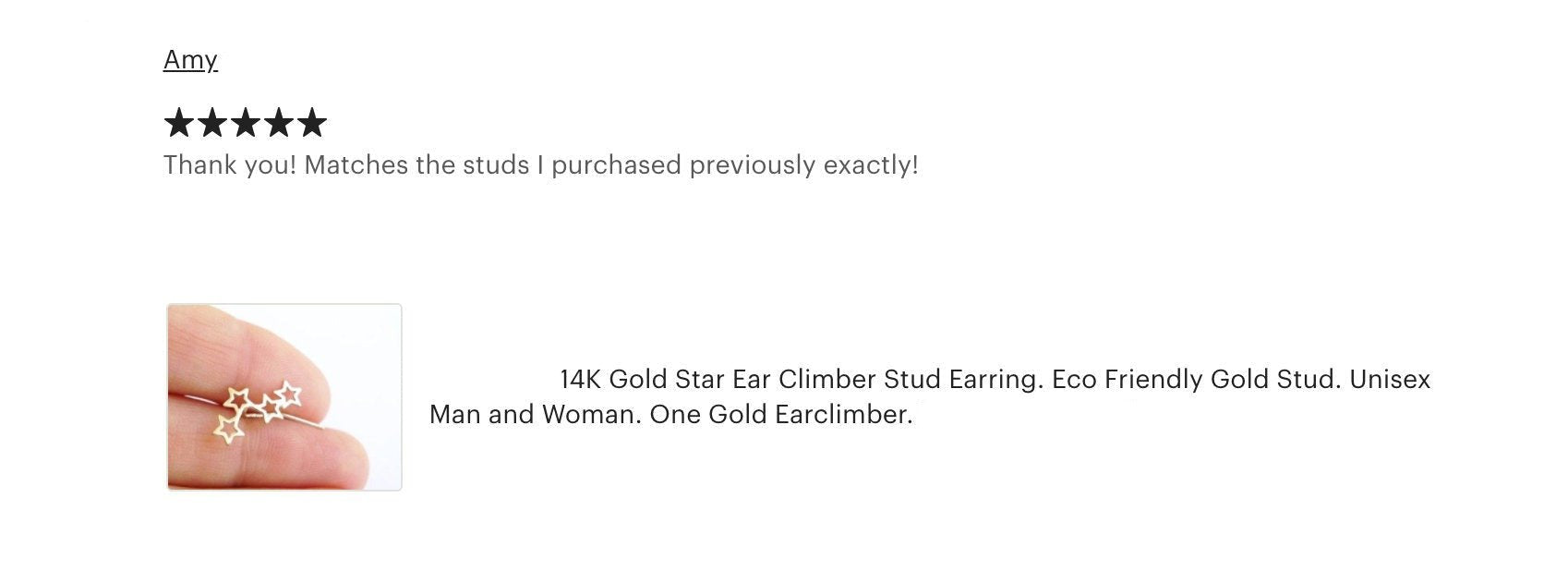 Gold Stars Ear Climber