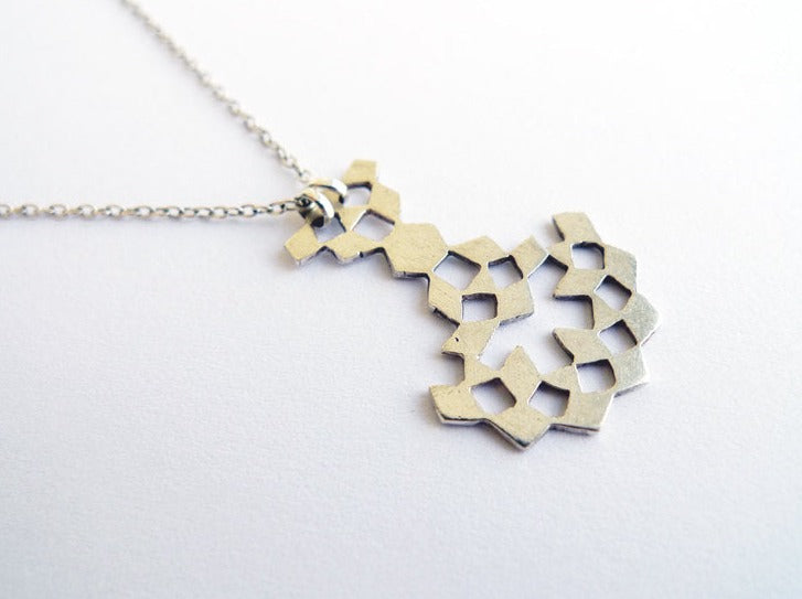 sterling silver cutout stylish modern masharabiya mini necklaces handmade recycled