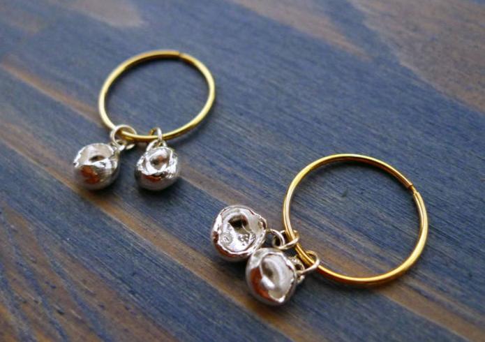 Nugget Dangle Hoops