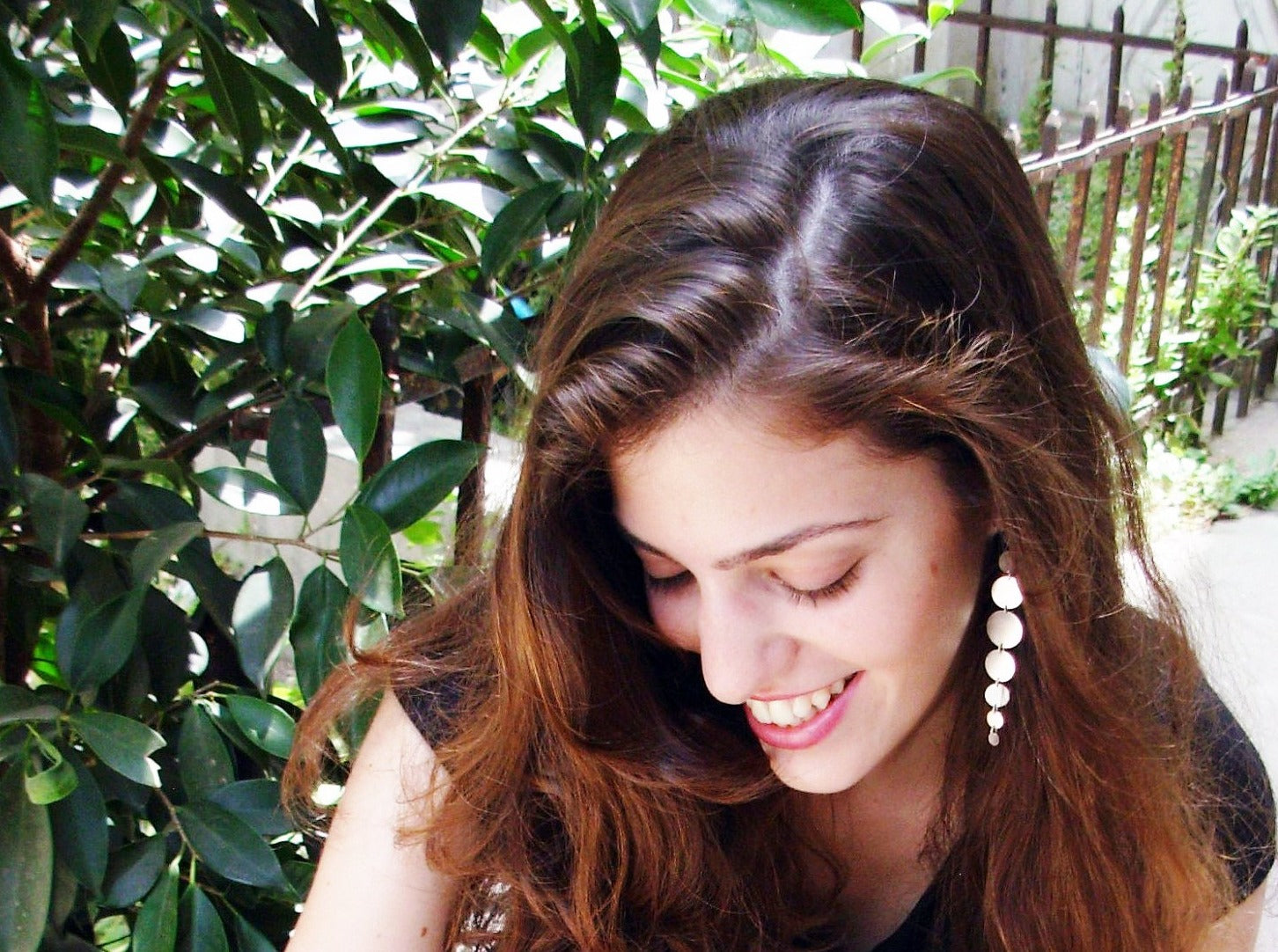 עגיל מובייל מתנדנד ארוך גלאם סבנטיז תצוגת אופנה כסף אמיתי עיגולים בשורה עגיל מעוצב 925 ארוך קל משקל דומיננטי סטייסטמנט סטרלינג