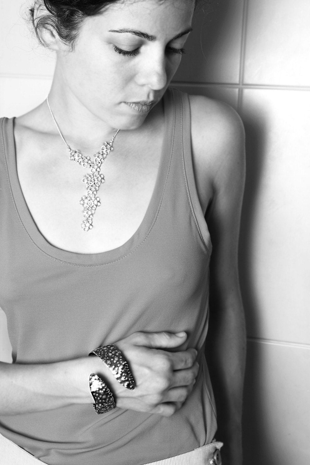 Silver Flowers Necklace