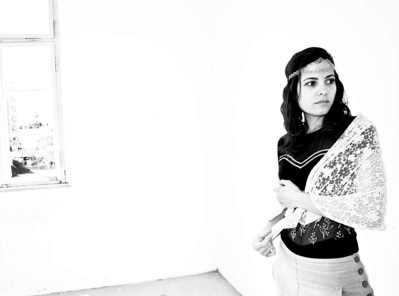 תכשיט שיער יחודי מכסף סטרלינג קשת עין כפולה נזר חתונה 925