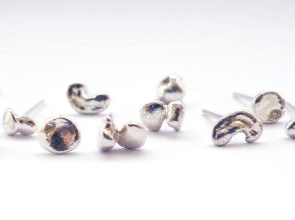 Silver Nugget Studs