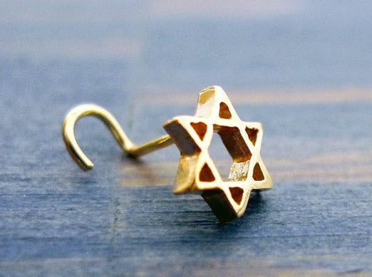 14K Star of David Nose Stud