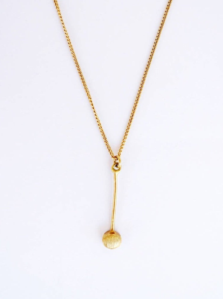 tiny gold charm organic shape pendulum stylish Y chain 14k solid recycled gold handmade