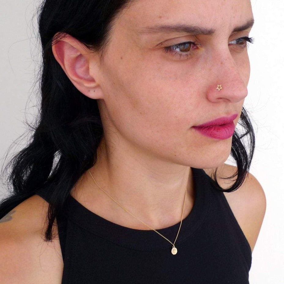 organic tiny necklace 14k gold