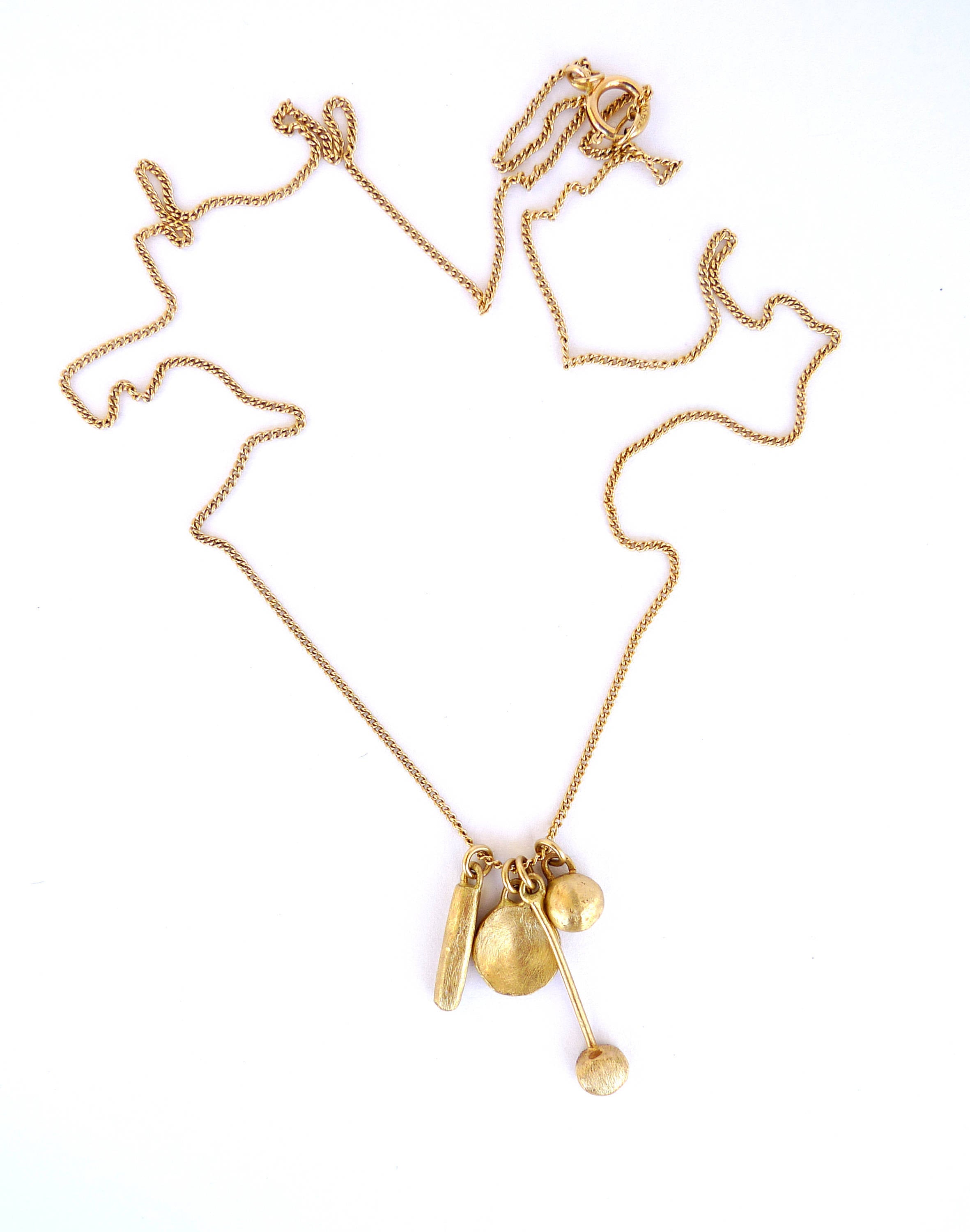 organic tiny necklace 14k gold