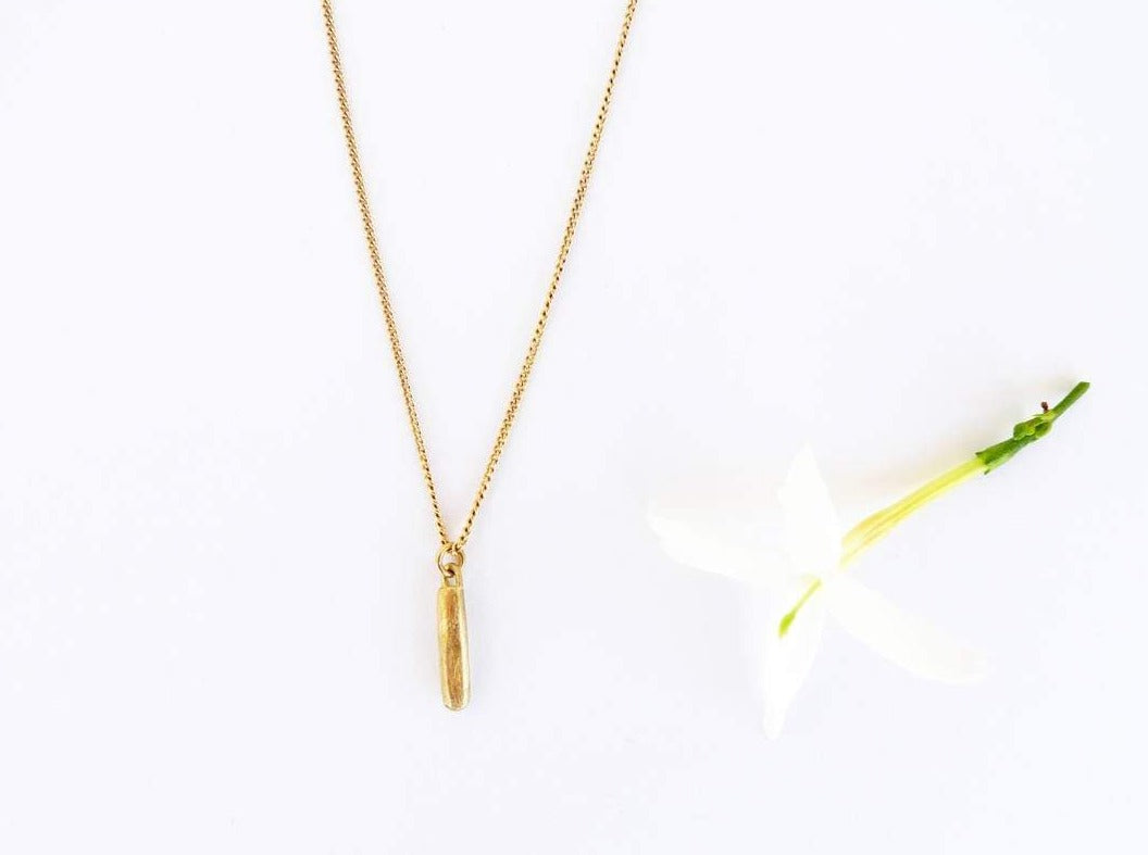 organic tiny charm necklace 14k gold