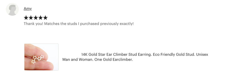 Gold Stars Ear Climber