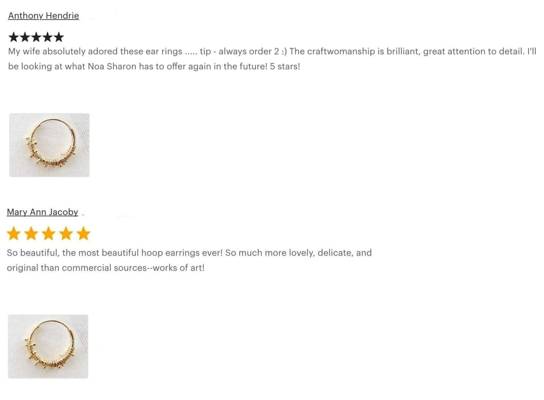 joy hoop earring 14k gold