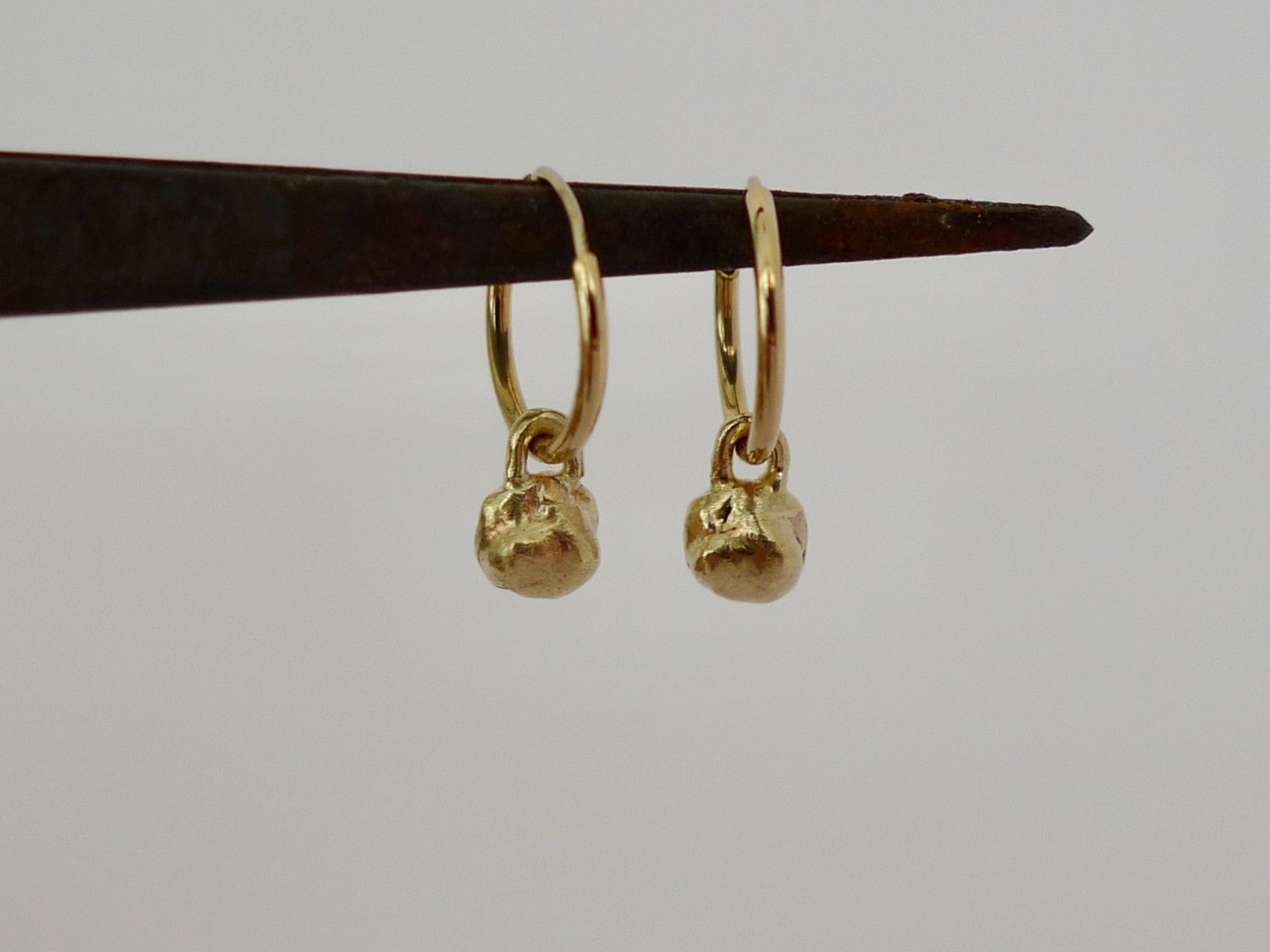 Dangling Nugget Hoops