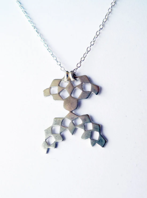 תליון שרשרת כסף מיני משרביה עיצוב מודרני גיאומטרי חיתוכים מובייל 925 מעצבי תכשיטים ישראלים