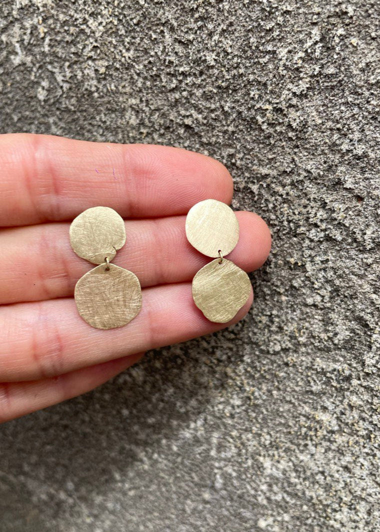 Organic Double Disc Earrings