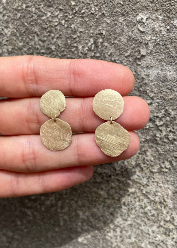 Organic Double Disc Earrings