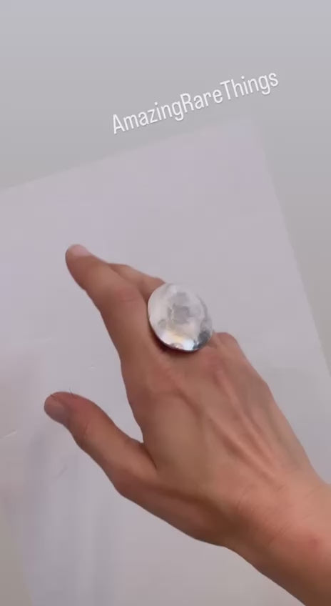 moon egg ring sterling silver