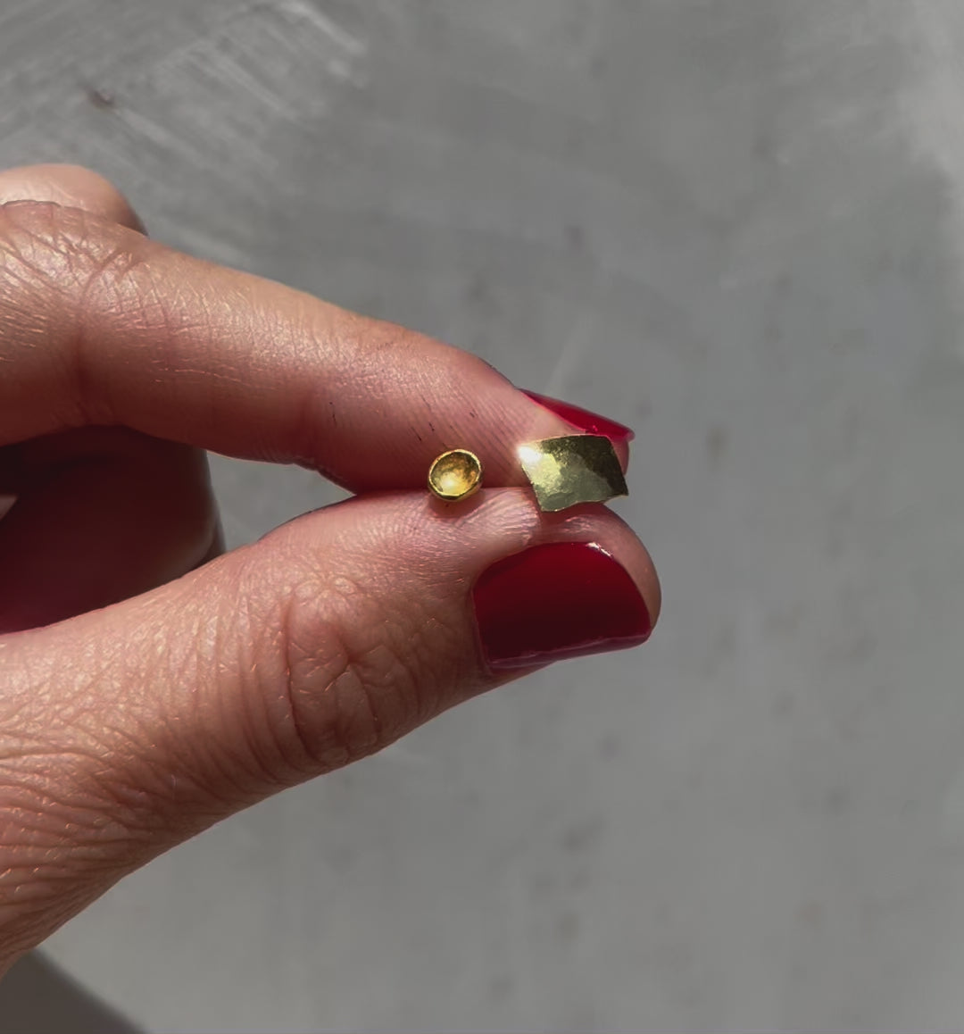 24K Gold Mini Bowl Stud