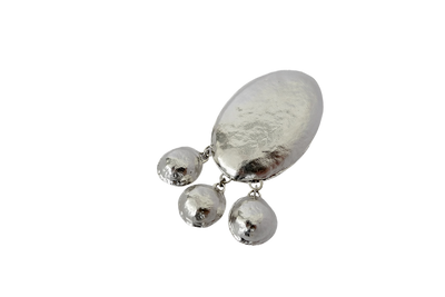 Organic shaped Mobile Silver Statement Earring
Textured Modern Tribal Stylish chunky puffed dangle stud