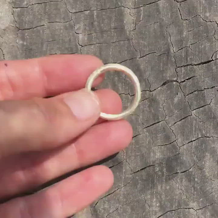 Rough rounded profile gold ring handmade rustic organic shape recycled 14K