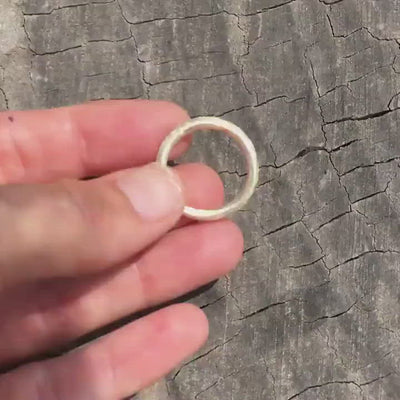 Rough rounded profile gold ring handmade rustic organic shape recycled 14K