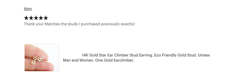 Gold Stars Ear Climber