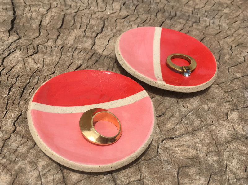 colorful ceramic wedding ring dishes