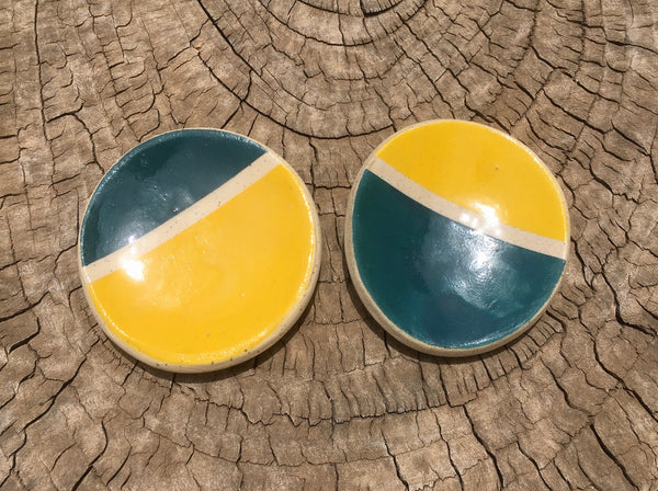 Yellow & Teal Plates