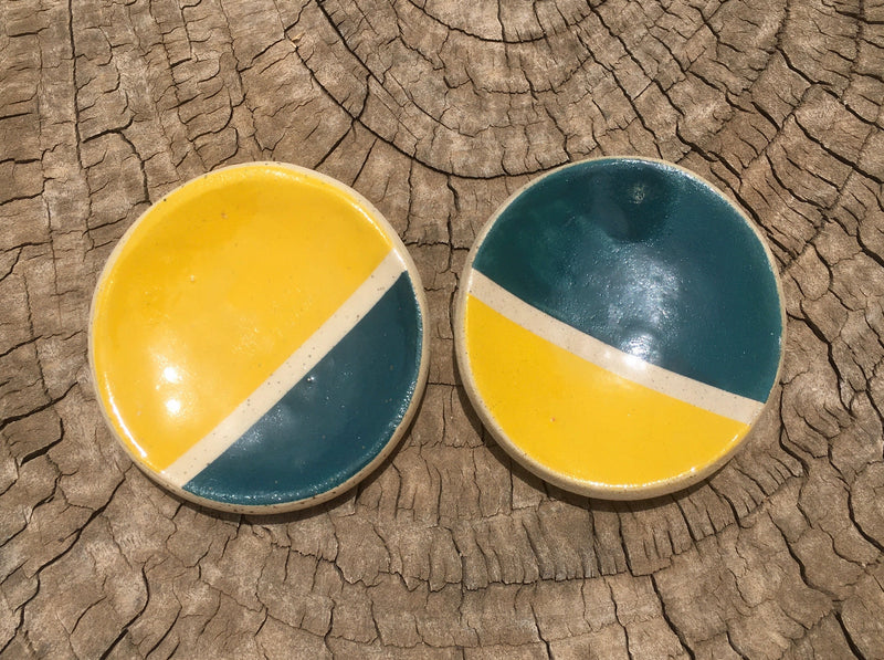 colorful ceramic wedding ring dish